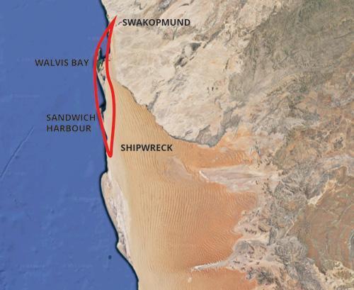 Namib Scenic Flight Map
