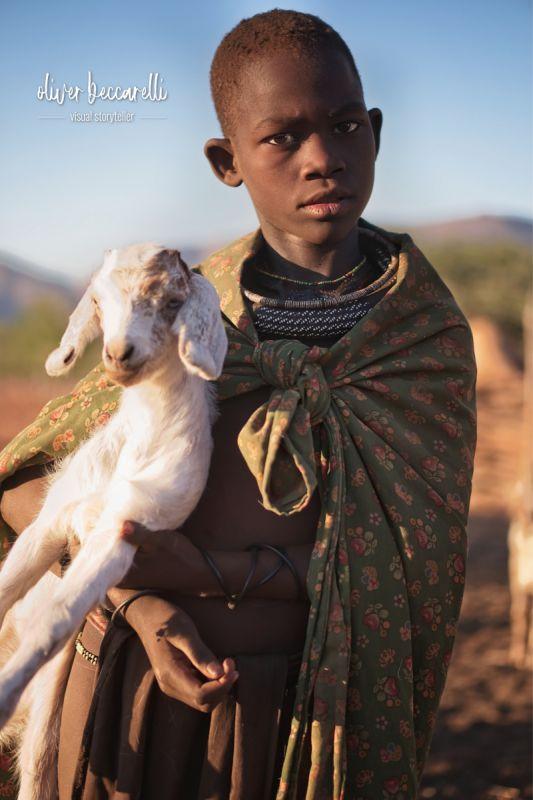 The Himba are semi-nomadic people who live with their cattles and goats in the Kaokoland, in the northwestern part of Namibia
