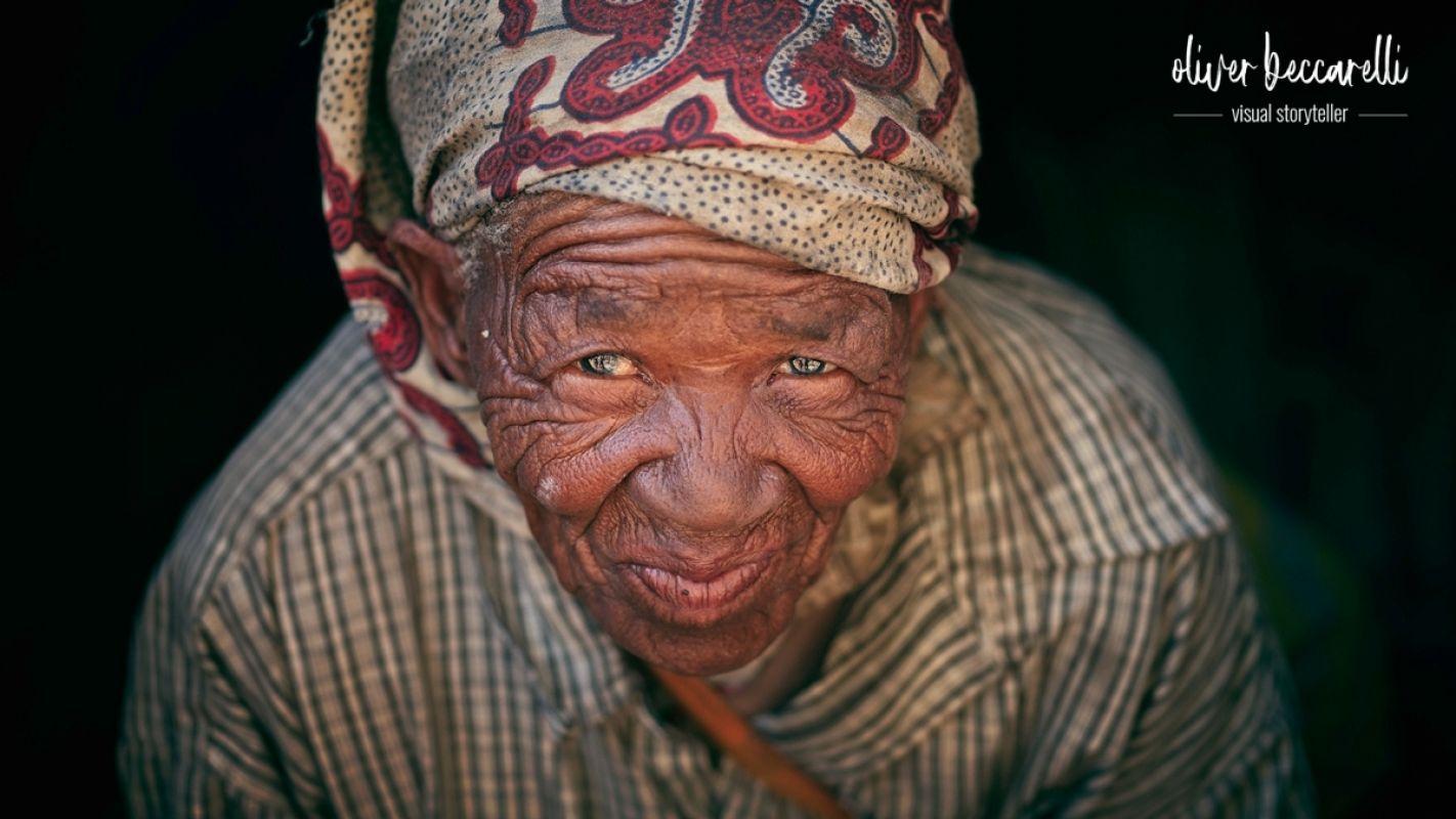 Old Mama of a San family from the east of Namibia