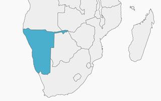 Namibia auf der afrikanischen Karte