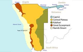 Geografische Karte von Namibia