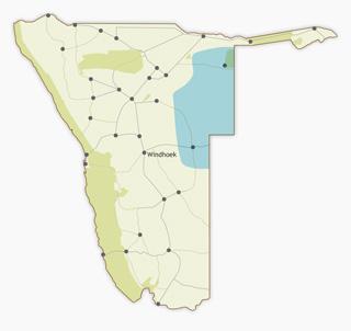 Omaheke region map