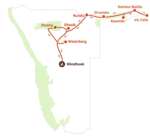 Caprivi Tour Map